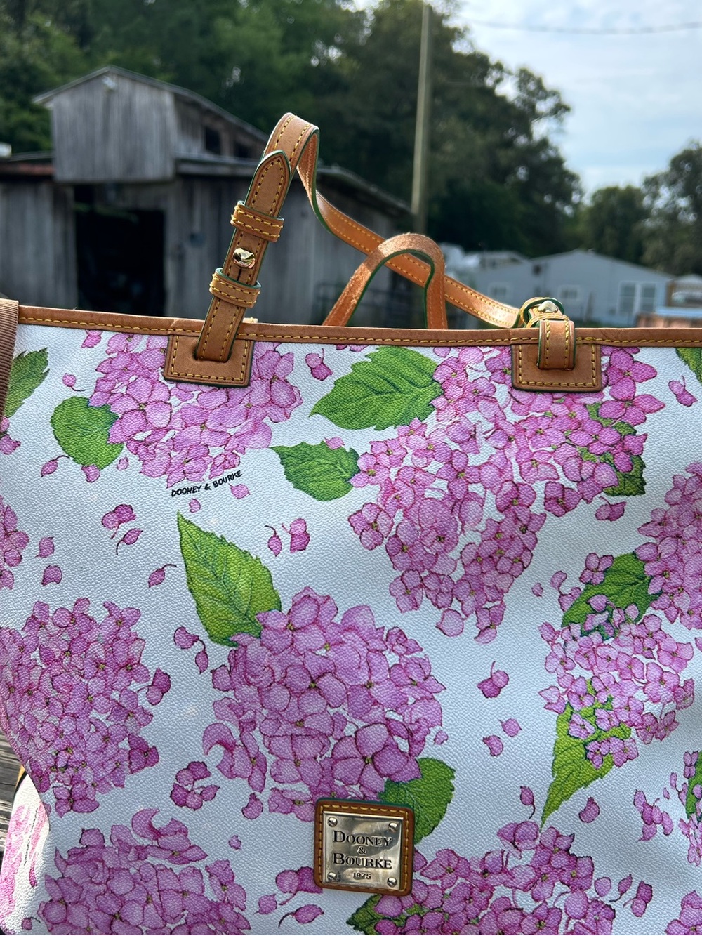 Dooney & Bourke Pink Hydrangea Floral Tote Bag - Picture 7 of 16